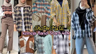 SHOPEE HAUL Kemeja Flanel Tartan Murah + (racun tiktok)