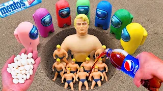 Coca Cola, Different Fanta, Mtn Dew, Pepsi,Sprite and Stretch Armstrong vs Mentos in Big Underground