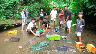 MUATAN BATU MELEWATI ARUS AIR SAMBIL MENANGKAP IKAN CHANA