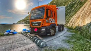 Large Flatbed Truck vs speed bumps #beamngdrive .