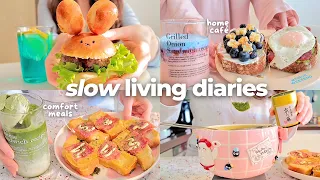 quiet days cooking at home 🍔 baking buns, sushi tacos & simple meals
