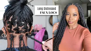 🔥 OMG! Long DISTRESSED FAUX LOCS😱 So Natural| Knotless Crochet BUTTERFLY LOCS ft. Janet Collection