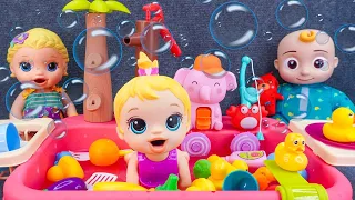 10 Minutes Satisfying with Unboxing Pink Swimming Pool Playset, Elsa Doll Collection✨Review Toys