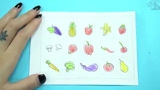 Bức tranh đủ loại trái cây đầy màu sắc sặc sỡ tuyệt đẹp, cùng với mình làm nhé