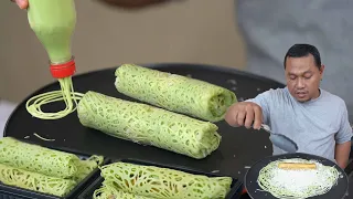 Modal botol bekas jadi makanan kelas mall "Jaring laba laba pisang keju"