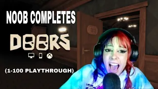NOOB COMPLETES DOORS (DOORS FULL PLAY THROUGH 1-100)