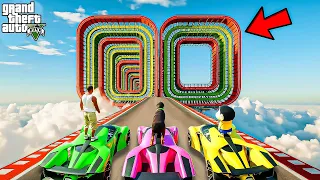 SHINCHAN AND FRANKLIN TRIED THE IMPOSSIBLE SPIRAL MEGA RAMP PARKOUR CHALLENGE GTA 5
