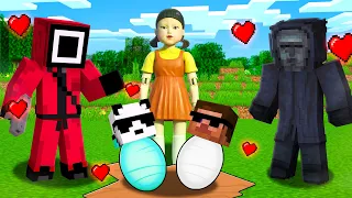 We Got ADOPTED by SQUID GAME FAMILY in Minecraft!