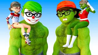 NickHulk Love TaniHulk vs NickHuck Joker Love Tani Harley Quinn - Scary Teacher 3D - Funny Animation
