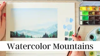 How to Paint Mountains with Watercolors Step by Step | Watercolor Painting Ideas