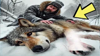 Hunter Fed Dying Pregnant Wolf All Winter  1 Year Later He Heard A Strange Sound And Instantly Cried