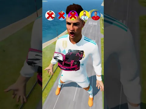 🚘CR7 vs Messi vs Haaland vs Mbappe vs Ronaldo Characters ⚽️#beamngdrive #football #shorts #simulator