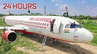 24 Hours in a Plane Challenge😱 | ₹700 करोड़ के विमान में 24 घंटे | Will We Survive?