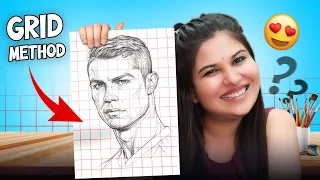 How to draw GRID | ग्रिड कैसे बनाए by Artist Shikha Sharma 🔥😍