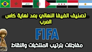 تصنيف الفيفا النهائي للمنتخبات لشهر ديسمبر بعد نهاية كاس العرب. تغير بالترتيب والنقاط 