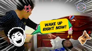 This dad and daughter are about to prank Mom!