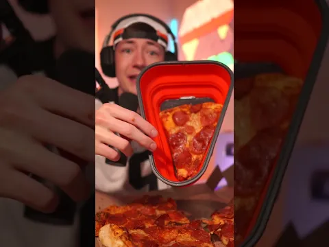 They claim you can fit an entire pizza in this...I finally figured out how to do it LOL 🍕 #shorts