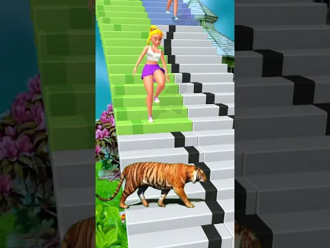 Dance Stairs Race Thrills Tiger 😈 #fanny #viralshort @rmigamerz