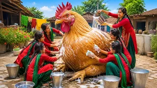 🍗 Giant Chicken Biryani Feast In Village#chicken #village 