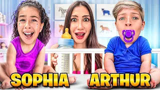 TRANSFORMEI A SOPHIA E O ARTHUR EM BEBÊS POR 24 HORAS