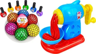 Satisfying Video l How to make Glitter Noddle WITH Rainbow Machine Plane & Palydoh Cutting ASMR