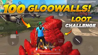 100 GLOOWALL Looting CHALLENGE | Free Fire Telugu | Hello Telugu Gamers