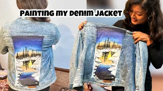 How to paint a denim jacket #tutorial #art #drawing #painting #acrylic #viral #trending #video
