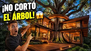 😱 No cortó el árbol... ¡construyó su casa alrededor de él!