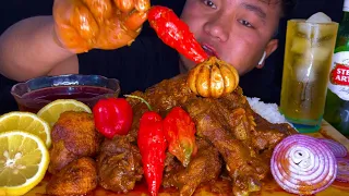 SPICY DUCK CURRY 🦆 & 3 RED KING CHILLI 🌶️🌶️🌶️ || NORTH EAST INDIA MUKBANG