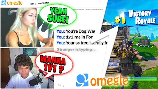 Asking Strangers On OMEGLE to 1v1 me in Fortnite..
