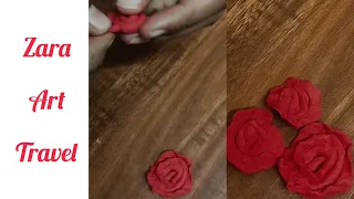 #clay art making flower (rose)😍