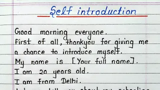 How to introduce yourself in college/school