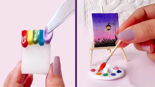 16 EASY ART IDEAS  || Painting hacks  for BEGINNERS || easy art tips || painting techniques