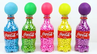 Satisfying Video l How to make 5 Rainbow Coca cola Bottle with Beads Balls ASMR drop