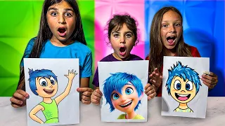 DESAFIO COLORINDO COM 3 CORES O FILME DIVERTIDAMENTE!!! Pintamos os personagens do Filme