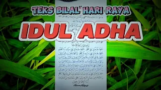 Teks Bilal Idul Adha
