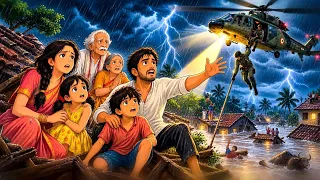 90s village nostalgia | राखी के दिन बाढ़ 🌊, पिता का बचाव 🐊 और बच्चों की हिम्मत | Helicopter Rescue