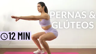 TREINO DE PERNAS E GLÚTEOS SEM EQUIPAMENTO 12 MIN RÁPIDO E EFICIENTE