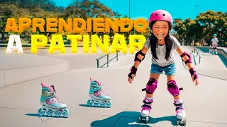 MELANIE APRENDIENDO A PATINAR POR PRIMERA VEZ