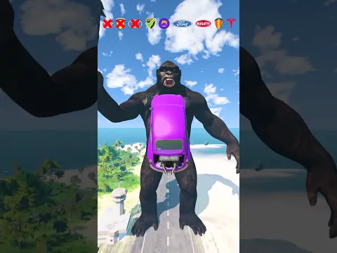 Cars VS King Kong 🚗 | BeamNG.drive #shorts