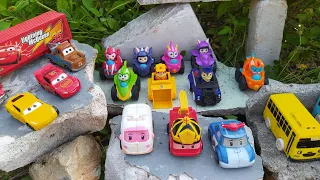 Robocar Poli Berenang Bersama Lightning McQueen, Paw Patrol, Top Wing, Tayo