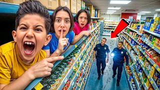 GECE GİZLİCE SÜPERMARKETTE KALDIK!!! GÜVENLİK BİZİ YAKALAYACAK MI?