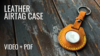 Making a HANDMADE Leather AirTag Case - ASMR DIY TUTORIAL GUIDE