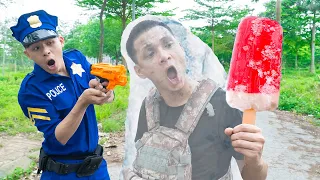 Battle Nerf War Ice Man delivery ICE CREAM BATTLE & COMPETITION Nerf Guns Fight Man NERF BATTLE