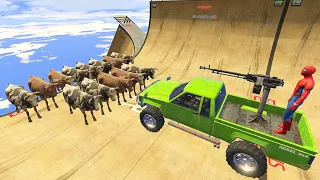 GTA 5 Crazy Ragdolls SPIDERMAN Vs COW EPIC vol.3 (Euphoria Physics, Ragdolls, Fails, Funny Moments)