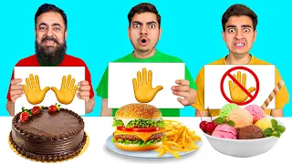 No Hands vs One Hand vs Two Hands ✋ Eating Challenge 🤣