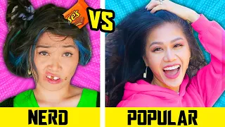 HOW TO BECOME POPULAR || Nerd VS Popular in 24 Hours Funny School Life Hacks by Spy Ninjas