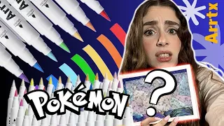 DIBUJANDO un POKÉMON con MARCADORES ACRÍLICOS 😱🤯