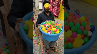 Muti color ping pong 10,000 ball pour challenge for fun entertainment / part 201 #shorts