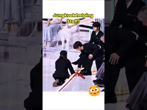Jungkook helping staff looked out of a korean drama!🤭